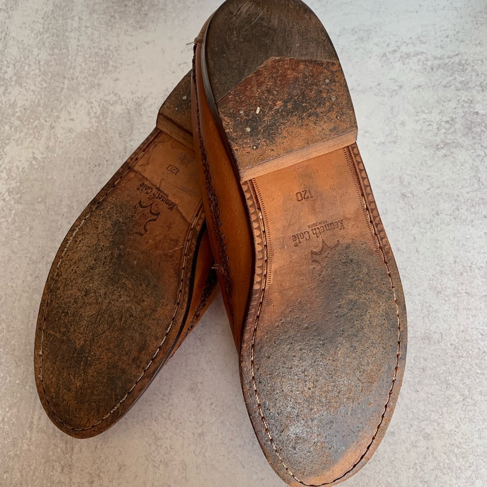Kenneth Cole Cognac Slip-On w/ Crochet Detail 12 D - Picture 4 of 8